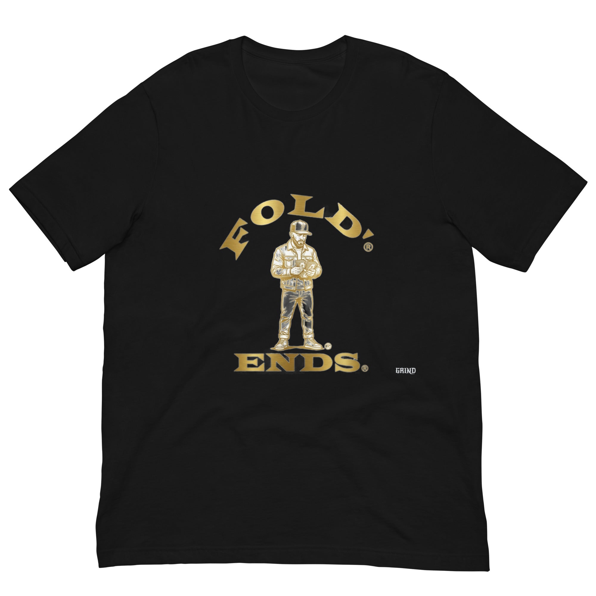 FOLD ENDS gold lettering Unisex t-shirt